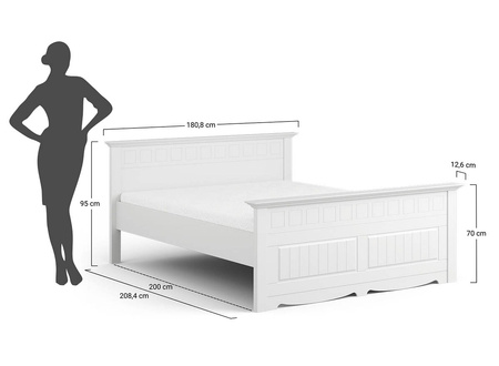 Łóżko białe z drewna Belluno Elegante 160cm Katmandu PL019B