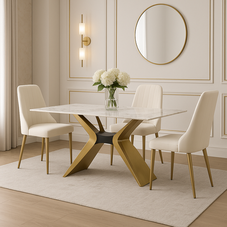 Stół prostokątny złote nogi 180cm Modig M40