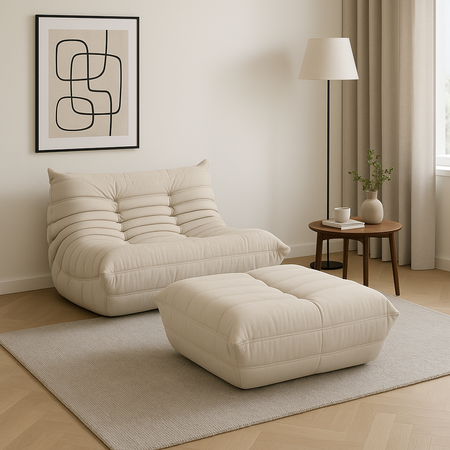 Sofa wypoczynkowa w nowoczesnym stylu tapicerowana jasna Nua N24-4