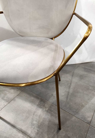 Krzesło szare Etienne 50/95/48cm o eterycznej i lekkiej formie TG-199_25 gold/grey