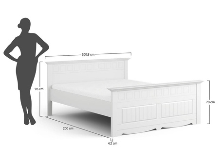 Łóżko białe z drewna Belluno Elegante 180cm Katmandu PL020B