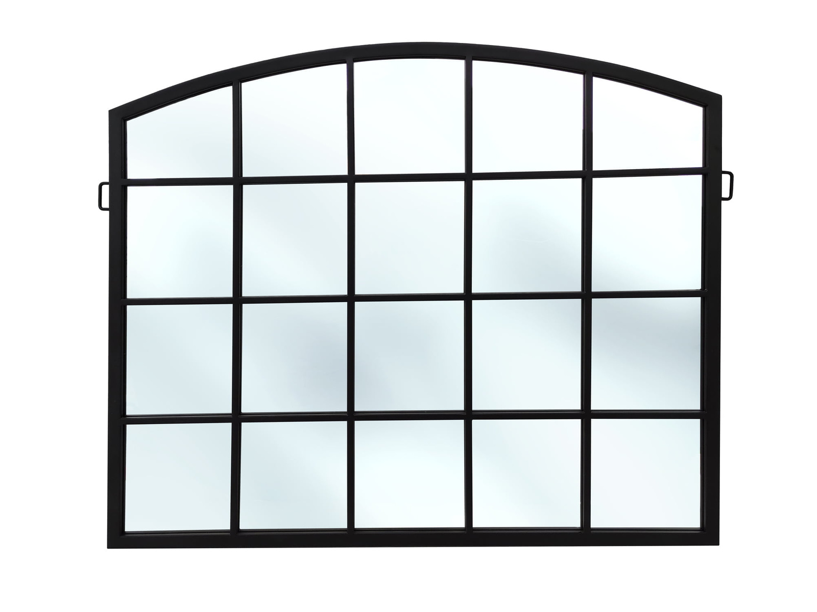 Lustro New York 76/90cm w stylu loft okienne z czarnymi szprosami i stalową ramą AHS18039