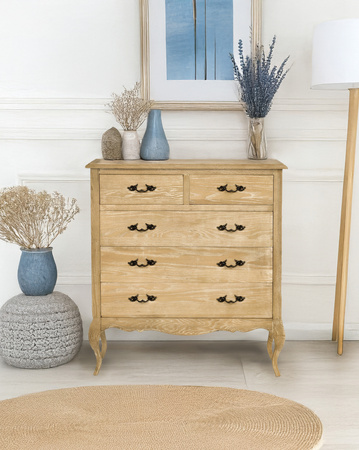 Komoda drewniana stylizowana z szufladami do salonu sypialni Venezia Oak VEO874