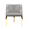 Fotel Morello 55/59/78cm jasnoszary welurowy na złotych nóżkach TG-317 gold/l.grey