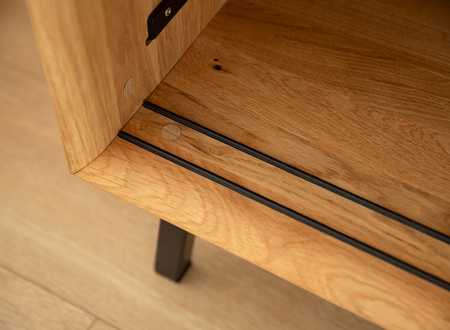 Szafka RTV dębowa ze szkłem duża Modern Loft Katmandu PLMOL07S