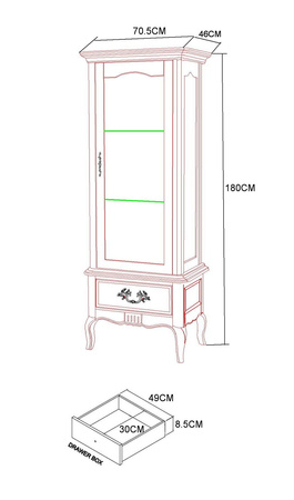 Witryna z drzwiami szklanymi Venezia Bianco VEB860K