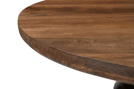 Marmoholz Perugia – Stół do jadalni | Ciemny Brąz Mango | Ø120 cm