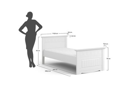 Łóżko białe z drewna Belluno Elegante 90cm Katmandu PL039B