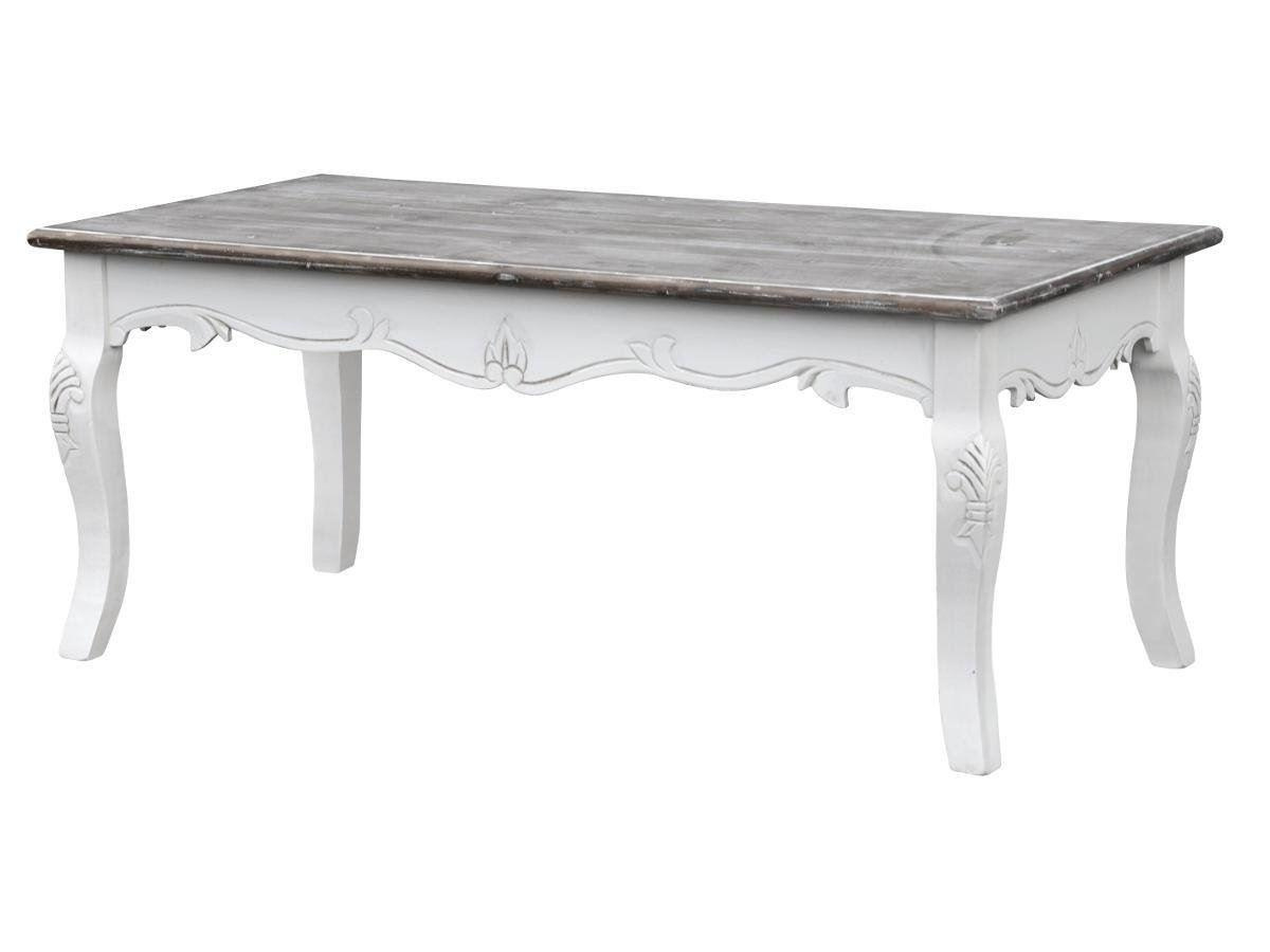 Stolik kawowy do salonu stylizowany prostokątny biały Rimini White RIW027