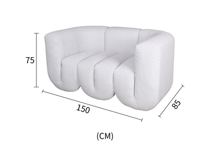 Sofa tapicerowana biała Nua N88-150-1