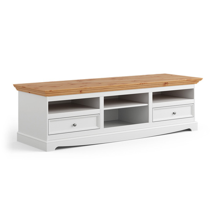 Komoda TV duża biała - naturalna sosna Belluno Elegante Katmandu PL010B/P