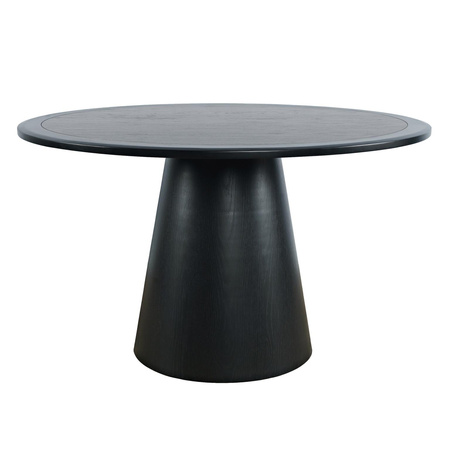 Stół drewniany okrągły do jadalni w nowoczesnym stylu czarny 127cm Avola AV2271-50B