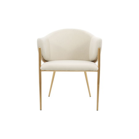 Krzesło tapicerowane jasne złote nogi Modig M5-10