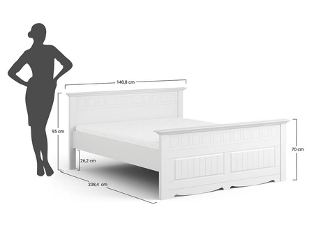 Łóżko białe z drewna Belluno Elegante 120cm Katmandu PL032B