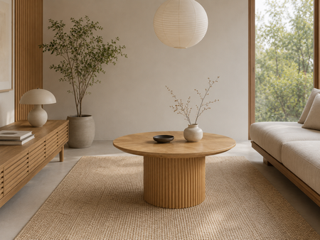 Marmoholz Roma Legno – Stolik Kawowy | Bielony Mango | Ø70 cm