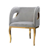 Fotel Morello 55/59/78cm jasnoszary welurowy na złotych nóżkach TG-317 gold/l.grey