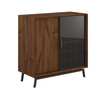 Komoda dębowa szklana z barkiem tabacco Modern Loft Katmandu PLMOL01ST