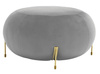 Pufa z szarego weluru Royan 80/40cm z dystyngowanymi złotymi nóżkami TG-602_25 gold/grey