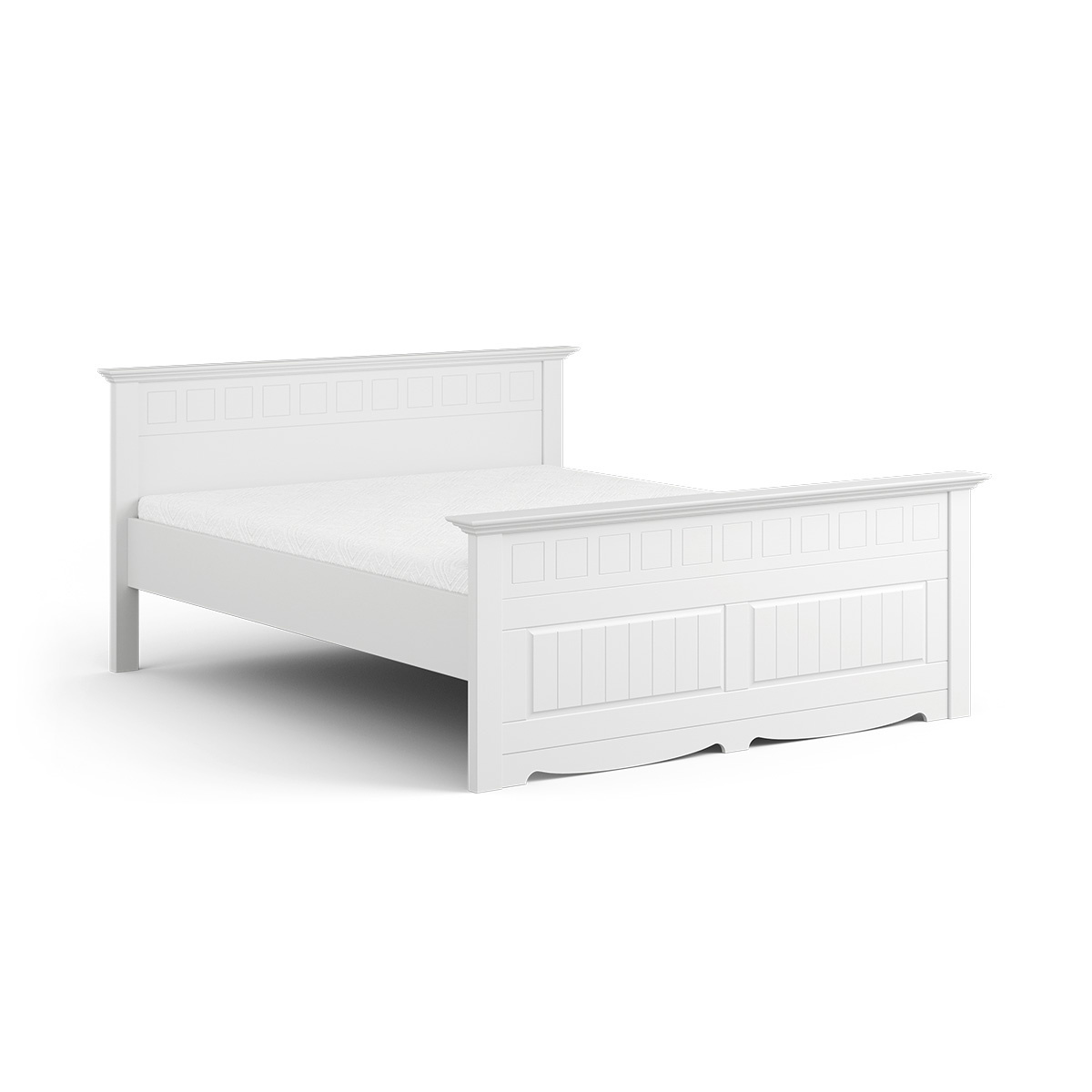 Łóżko białe z drewna Belluno Elegante 140cm Katmandu PL018B