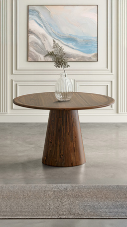 Stół okrągły do jadalni brązowy 127cm Avola AV2271-50