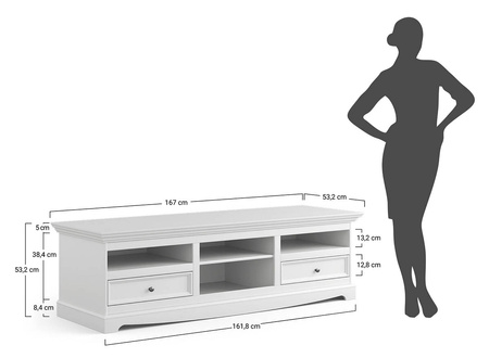 Komoda TV duża Belluno Elegante biała Katmandu PL010B
