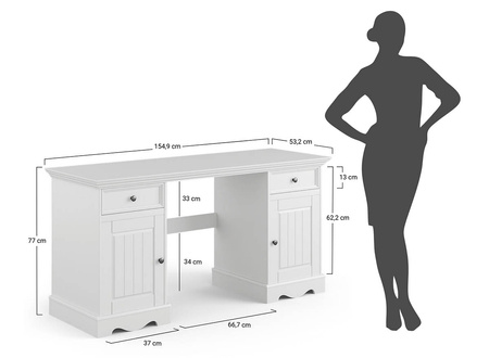 Biurko sosnowe Belluno Elegante biały Katmandu PL023B