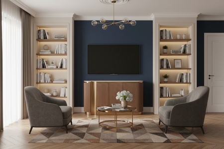  Komoda brązowa złote elementy Stilig ST917D