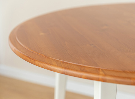 Stół okrągły 90 cm Belluno Elegante biały-dąb Katmandu PL040B/D