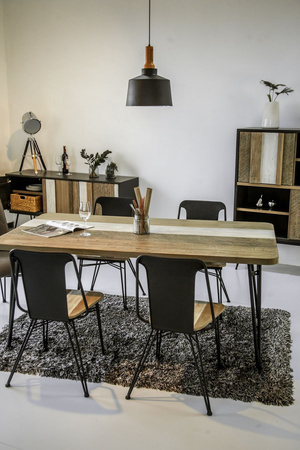 Stół do jadalni w nowoczesnym loftowym stylu prostokątny czarne nogi 180cm Adesso ADESD05-180