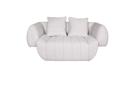 Sofa w nowoczesnym stylu welurowa jasna z poduszkami Nua N90-3