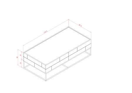 Stolik kawowy złote nogi Rose Hill RH06