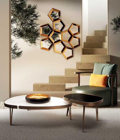 Stoliki kawowe Somma glamour 110/70/37cm i 55/55/47cm z ceramicznym i szklanym blatem 117_black/white
