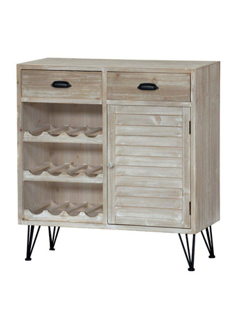 Komoda drewniana na wino w stylu retro Loano LO08