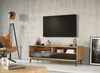 Szafka RTV 2.1 dębowa ze szkłem średnia Modern Loft Katmandu PLMOL08S