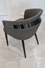 Krzesło do jadalni salonu gabinetu z ekoskóry grafitowe Alberto do jadalni, salonu, gabinetu K_ARTE_ALB_01