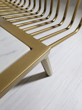 EKSPOZYCJA Stolik kawowy Esonne glamour 100/52cm złoty z białym marmurowym blatem TC113 gold