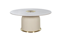 Stolik kawowy okrągły kremowy Modig M72