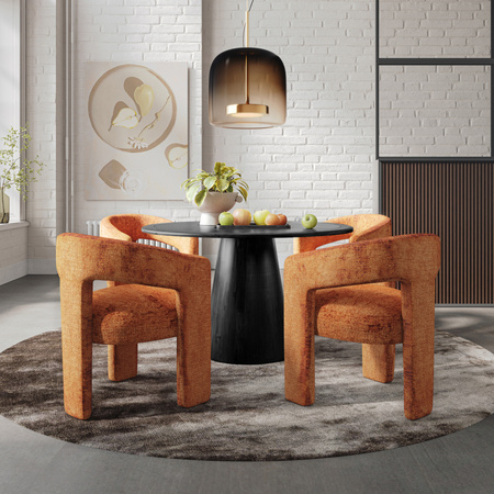 Stół drewniany okrągły do jadalni w nowoczesnym stylu czarny 127cm Avola AV2271-50B
