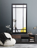 Lustro Brooklyn 140/70cm w stylu loft okienne z czarnymi szprosami i stalową ramą AHS19103XM