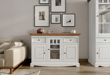 Komoda Belluno Elegante 3D biała / dąb Katmandu PL001B/D