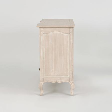 Komoda drewniana z szufladami jasnobeżowa Venezia Bianco VEB803K 