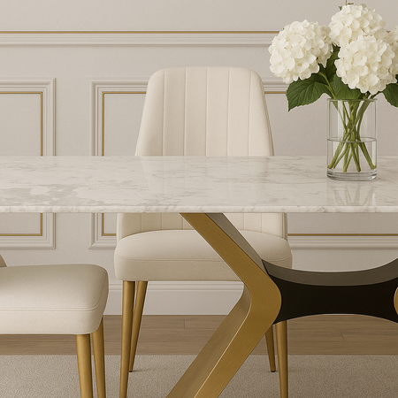 Krzesło tapicerowane jasne złote nogi Modig M4-10