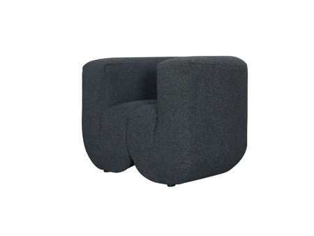 Fotel tapicerowany czarny szary Nua N88-100-6