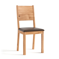 Krzesło dębowe z brązowym siedziskiem Prato Katmandu KDBBR