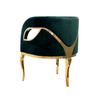Morello 55/59/78cm elitarny zielony fotel welurowy na złotych nóżkach TG-317 gold/green