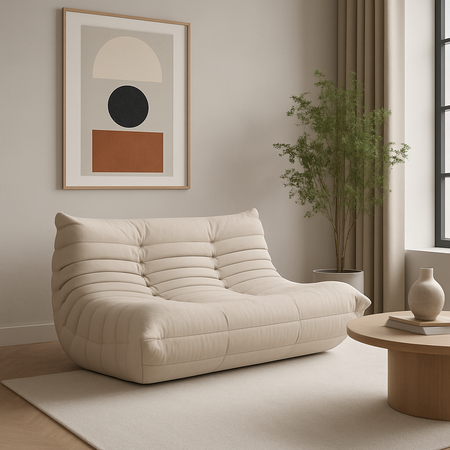 Sofa wypoczynkowa w nowoczesnym stylu tapicerowana jasna Nua N24-4