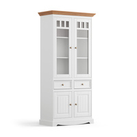 Witryna sosnowa 2d Belluno Elegante biała/dąb  Katmandu PL015B/D