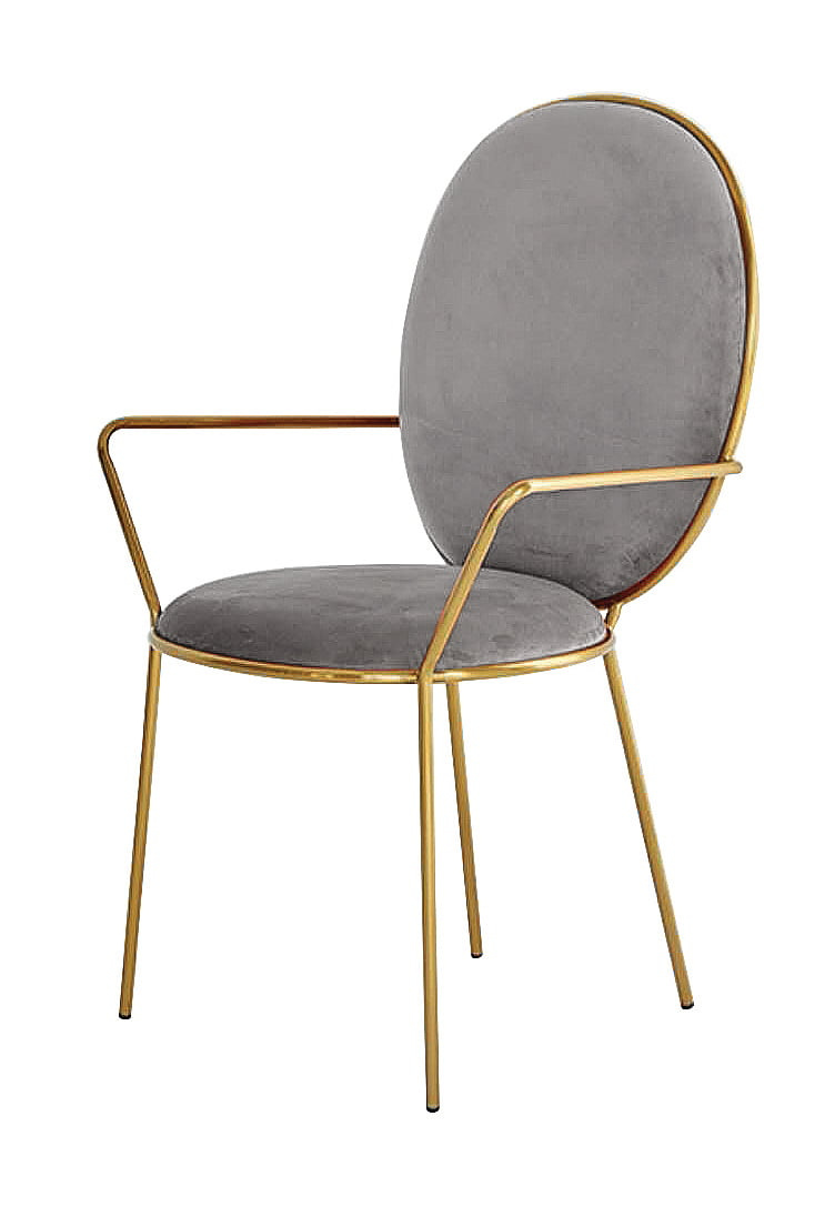 Krzesło szare Etienne 50/95/48cm o eterycznej i lekkiej formie TG-199_25 gold/grey