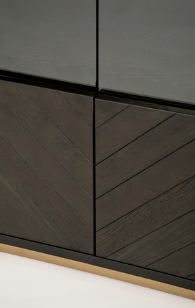 Witryna czarna z drzwiami szklanymi Seville SEV26-2