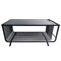 Stolik kawowy Bonda 100/50cm czarny z czarnym hartowanym szkłem TC111 black